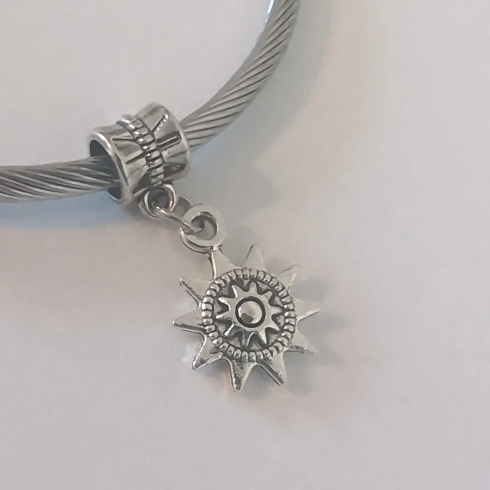 Silver Navigation Star Dangle Charm for Pandora Style‎ Bracelet